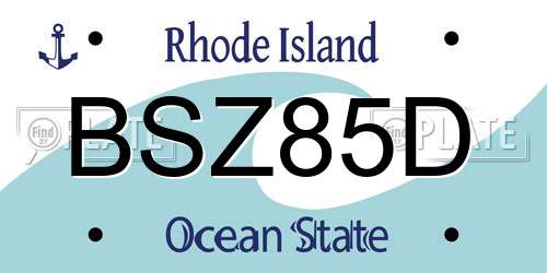 BSZ85D Rhode Island License Plate