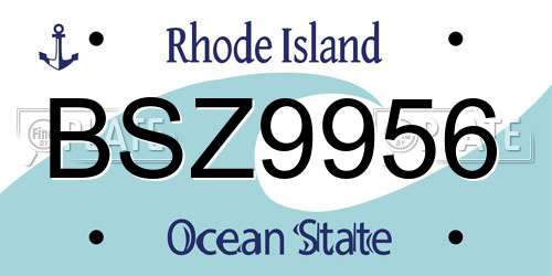 BSZ9956 Rhode Island License Plate