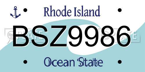 BSZ9986 Rhode Island License Plate