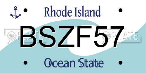 BSZF57 Rhode Island License Plate