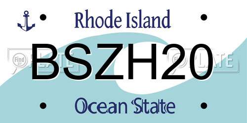 BSZH20 Rhode Island License Plate