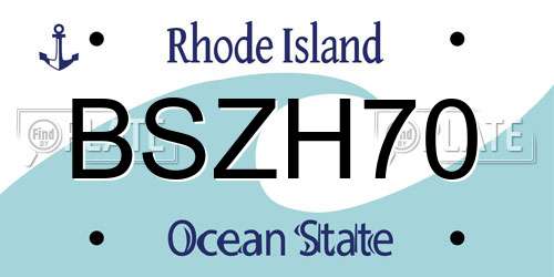 BSZH70 Rhode Island License Plate