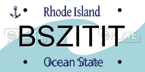 BSZITIT Rhode Island License Plate