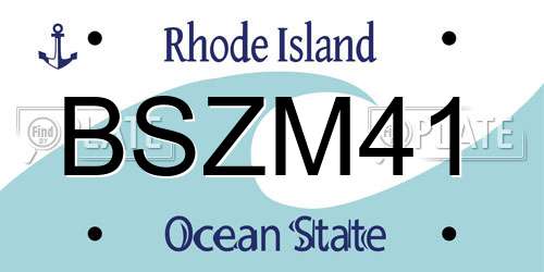 BSZM41 Rhode Island License Plate