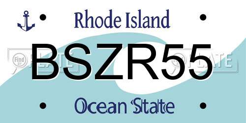 BSZR55 Rhode Island License Plate