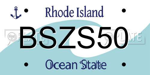 BSZS50 Rhode Island License Plate