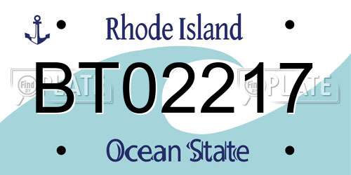 BT02217 Rhode Island License Plate