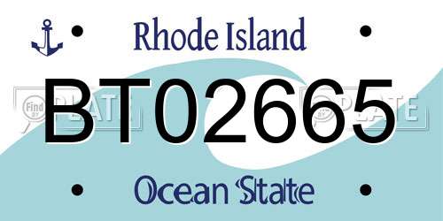 BT02665 Rhode Island License Plate