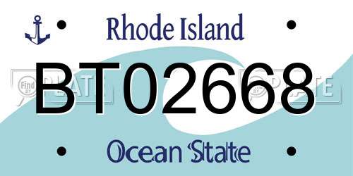 BT02668 Rhode Island License Plate
