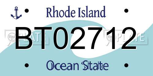 BT02712 Rhode Island License Plate