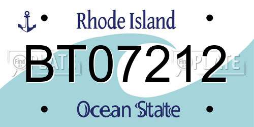 BT07212 Rhode Island License Plate