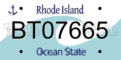 BT07665 Rhode Island License Plate