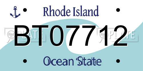 BT07712 Rhode Island License Plate