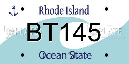 BT145 Rhode Island License Plate
