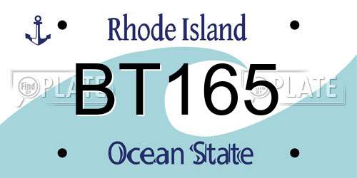 BT165 Rhode Island License Plate