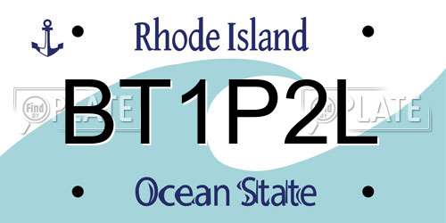 BT1P2L Rhode Island License Plate