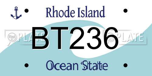 BT236 Rhode Island License Plate