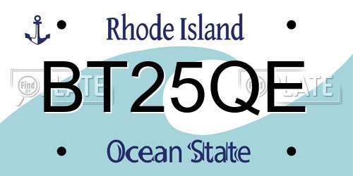 BT25QE Rhode Island License Plate