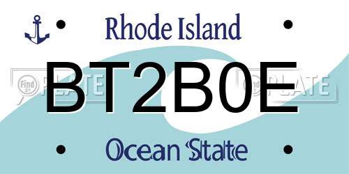 BT2B0E Rhode Island License Plate
