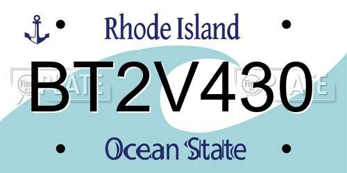 BT2V430 Rhode Island License Plate