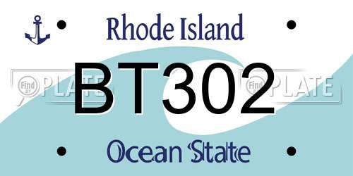 BT302 Rhode Island License Plate