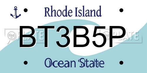 BT3B5P Rhode Island License Plate