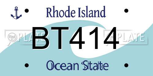 BT414 Rhode Island License Plate