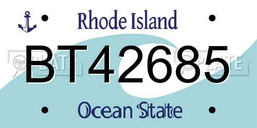 BT42685 Rhode Island License Plate