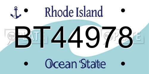 BT44978 Rhode Island License Plate