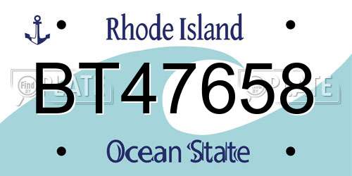 BT47658 Rhode Island License Plate