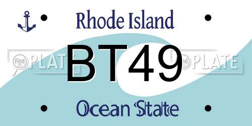 BT49 Rhode Island License Plate
