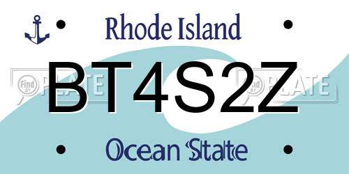 BT4S2Z Rhode Island License Plate