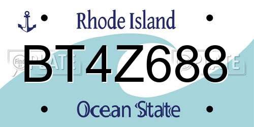 BT4Z688 Rhode Island License Plate
