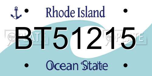 BT51215 Rhode Island License Plate