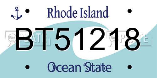 BT51218 Rhode Island License Plate