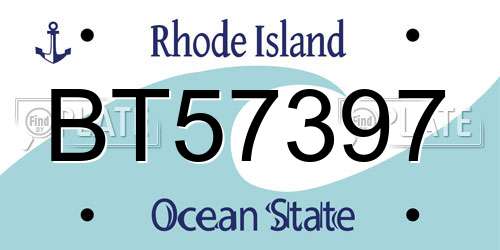 BT57397 Rhode Island License Plate