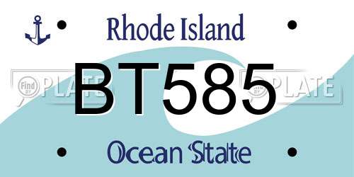 BT585 Rhode Island License Plate
