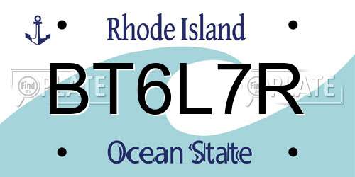 BT6L7R Rhode Island License Plate