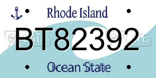 BT82392 Rhode Island License Plate