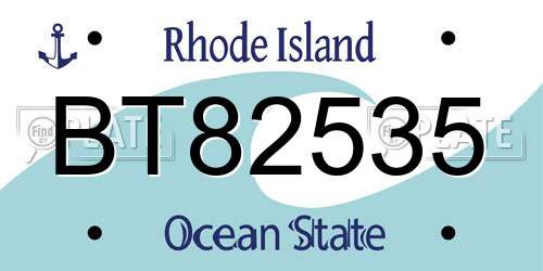 BT82535 Rhode Island License Plate