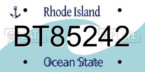 BT85242 Rhode Island License Plate