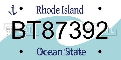 BT87392 Rhode Island License Plate