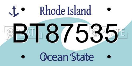 BT87535 Rhode Island License Plate