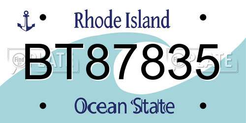 BT87835 Rhode Island License Plate