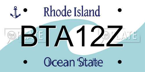 BTA12Z Rhode Island License Plate