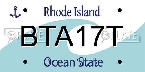 BTA17T Rhode Island License Plate