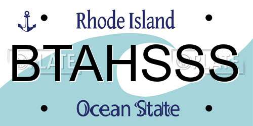 BTAHSSS Rhode Island License Plate