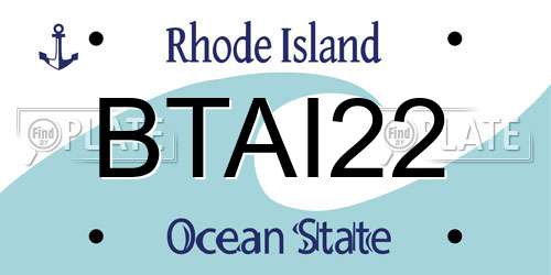 BTAI22 Rhode Island License Plate