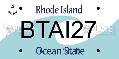BTAI27 Rhode Island License Plate