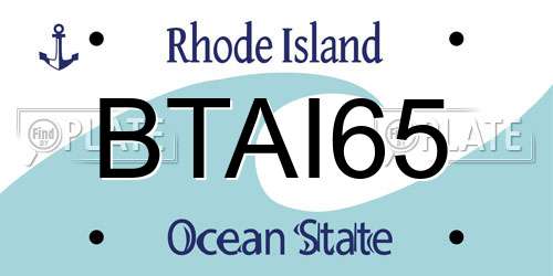 BTAI65 Rhode Island License Plate